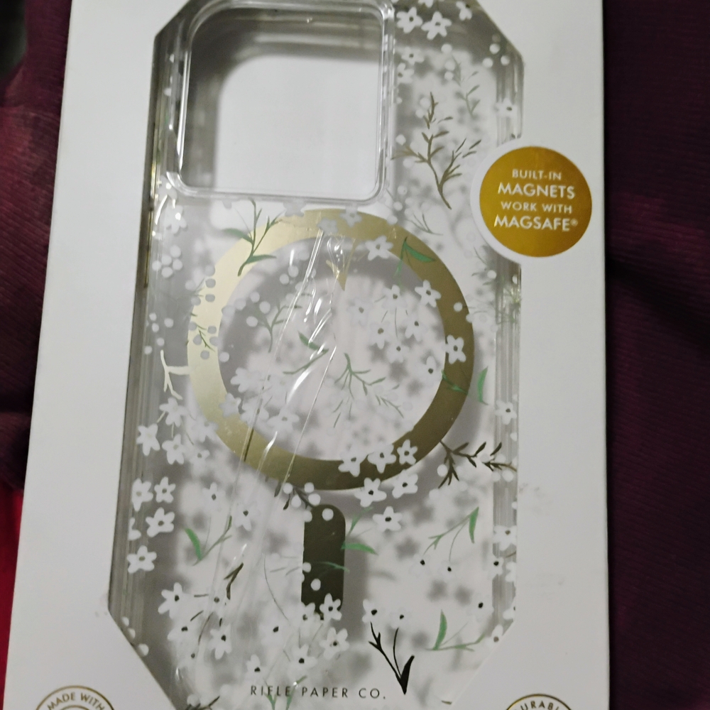 Rifle Paper Co. White and Gold Glitter Liquid Phone Case